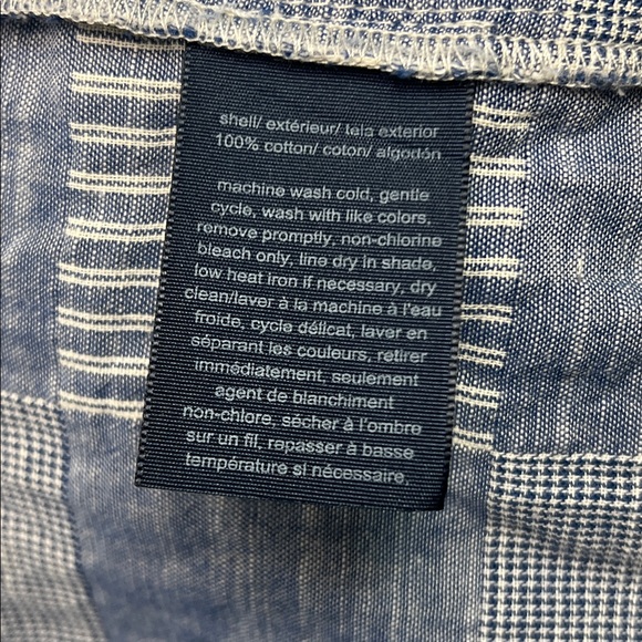 Tommy Hilfiger Sleeveless Shirt Dress Blue Patchwork Plaid Tie Waist Size 2 - Picture 7 of 11